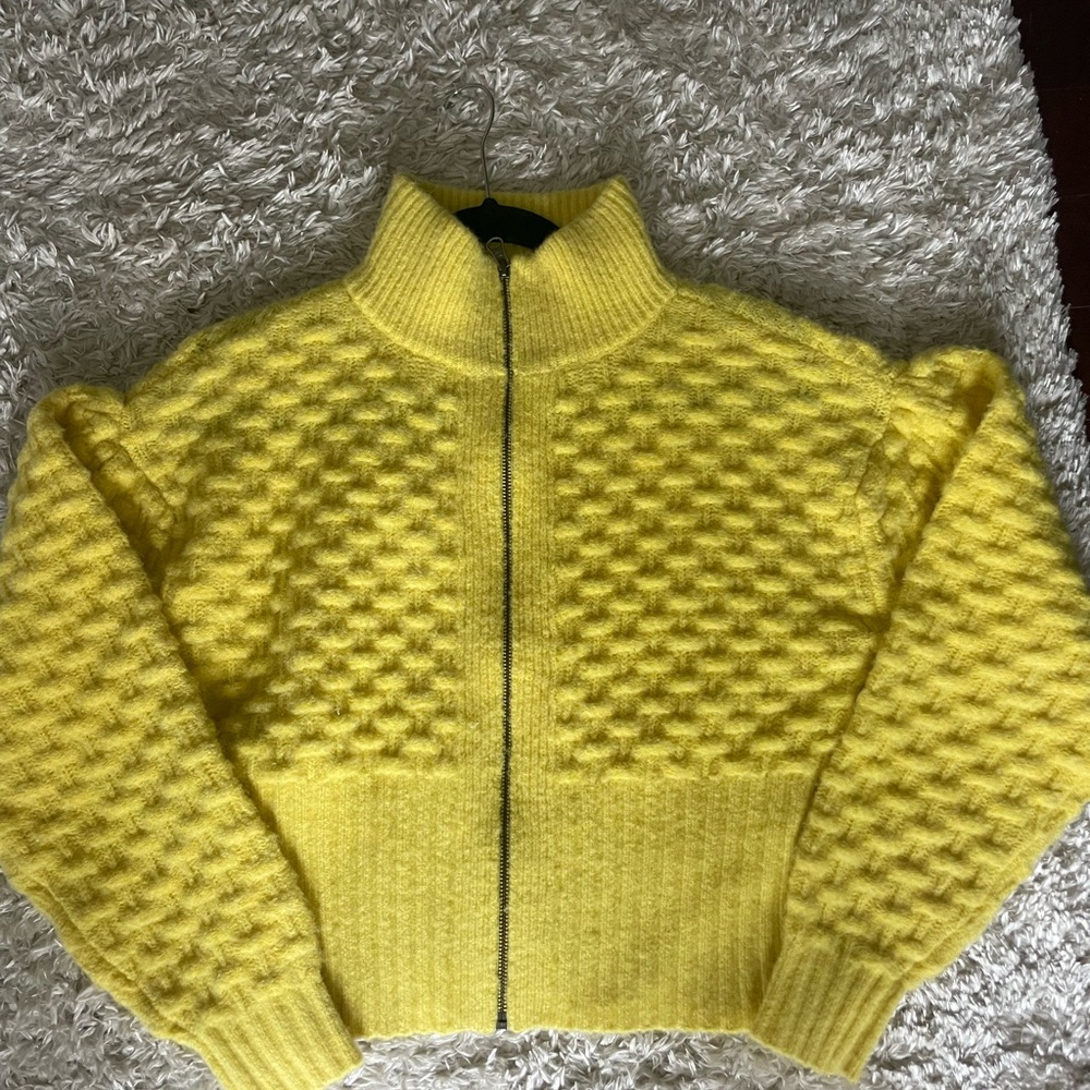 Anthropologie Yellow Textured Cardigan